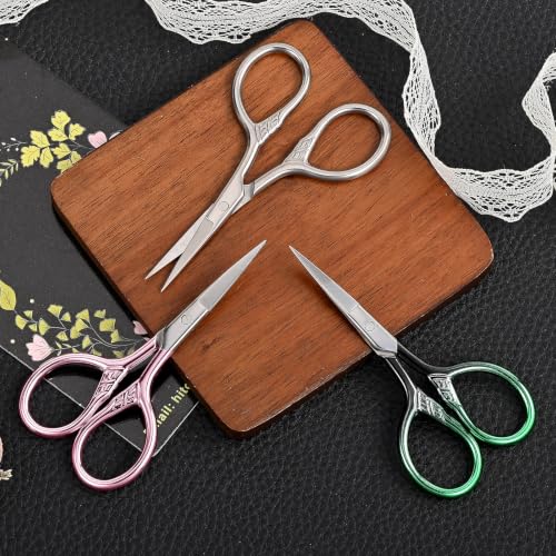 Small Pointed Scissors for Women Men Facial Hair (Pink)