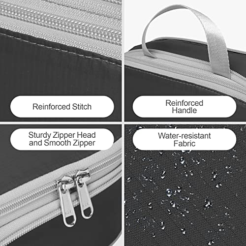Compression Packing Cubes for Travel (04 Black / 5-Piece Set)