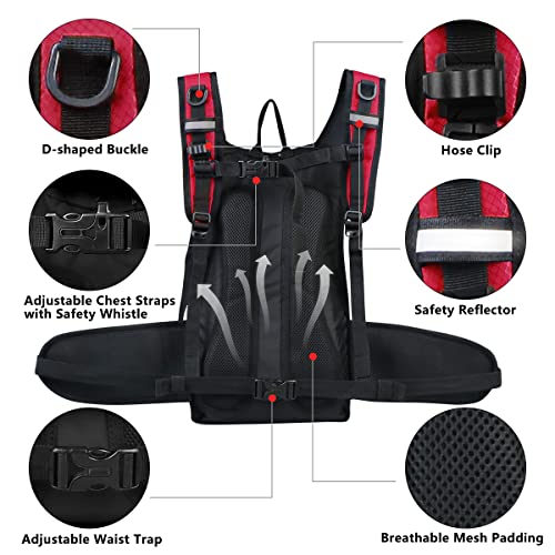Hydration Backpack with 3L Water Bladder (Red)