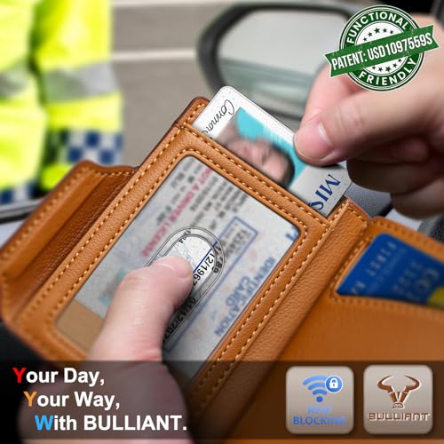 Men Leather Wallet for AirTag (Brick Brown3854)