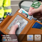 Men Leather Wallet for AirTag (Brick Brown3854)