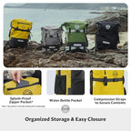 30/40/55L Waterproof Dry Backpack & Phone Case- X-Large Floating Dry Bag for Kayaking, Travel, Hiking, Fishing, Camping, Motorcycles & Beach, Heavy-Duty Roll Top Men/Women (Yellow) (Yellow / 40L)