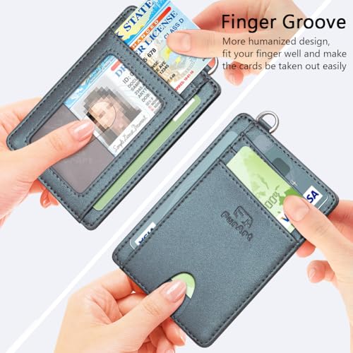 Slim Minimalist Wallet RFID Credit Card Holder for Men (small / Pearl Gray)