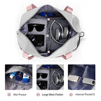 GreyPink Travel Duffel Gym Tote Bag (A97-greypink-expandable / X-large)