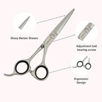 Right-Handed Hair Cutting Scissors – Stainless Steel Barber Shears with Ball Bearing Adjustment Screw – Grooming Tool for Men and Women