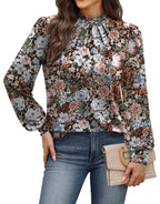 Long Sleeve Shirts for Women Fall Outfits for Women 2026 Business Casual Tops Blouses Dressy Casual Early Fall Fashion Clothing School Outfits for Teachers Work Clothes Trendy (05 - Vintage Pink Floral / Medium)