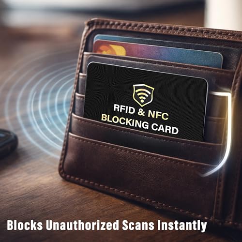 5 Pack RFID Blocking Card for Credit Debit ID Card (Black)