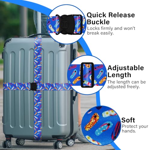 Luggage Straps for Suitcases (Blue Shoes)