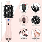One Step Hair Dryer Brush and Styler Volumizer (Pink / 2.3" Oval Barrel)