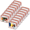 16 Packs Clear Makeup Bags Cosmetic Zipper Pouches Waterproof TAS Approved Toiletry Bags PVC Organizer Storage Case for Vacation Travel Bathroom（Brown (16pcs Brown M)