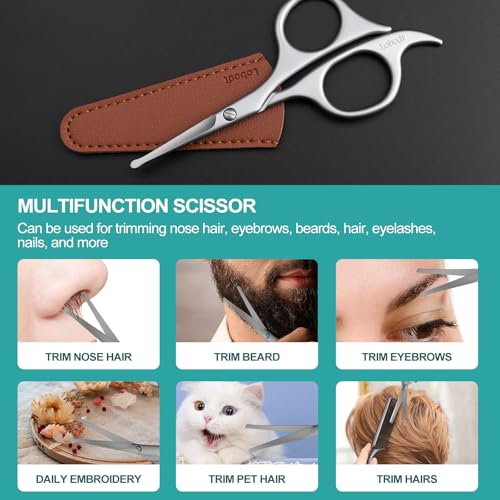 4.7" Stainless Steel Nose Hair Scissors (Matte Silver)