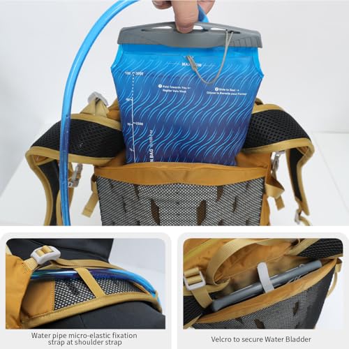 Hiking Hydration Backpack with 2L (Turmeric-3L Water Bladder)