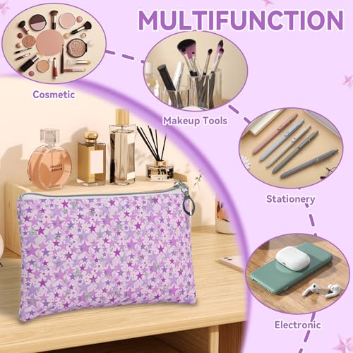 12 Pieces Makeup Bags for Women (12pcs Purple M)