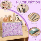 12 Pieces Makeup Bags for Women (12pcs Purple M)