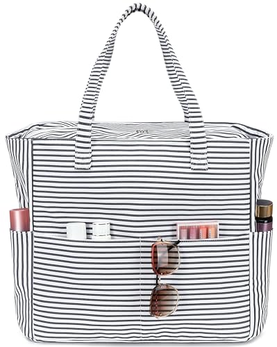 Large Beach Bag for Women (Black and White)