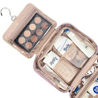 Travel Toiletry Bag for Women Hanging Organizer Makeup Case Pockets (Peach-Pink / Large)