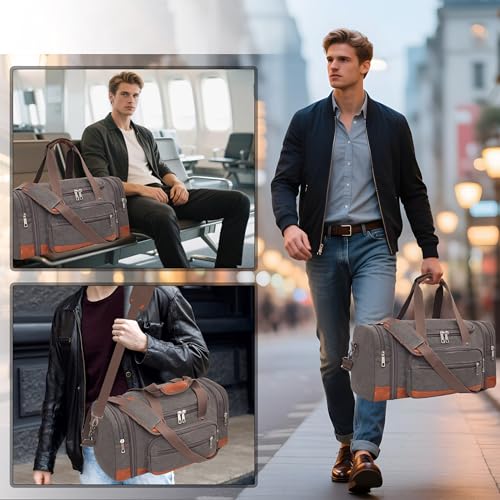Men'S Duffle Bag For Travel (Grey)