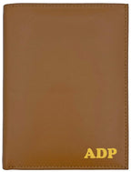 Deluxe Personalized Monogrammed Light Brown RFID Leather Passport Wallet (Light Brown / Deluxe)
