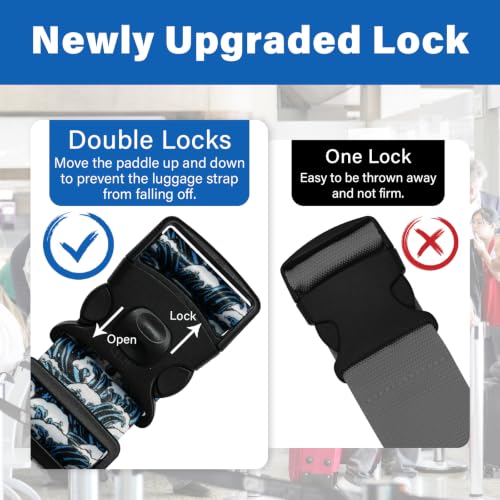 Luggage Straps for Suitcases (Blue Wave)