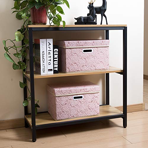 Collapsible Storage Boxes with Lids [5 (Pink / Medium(5-Pack))