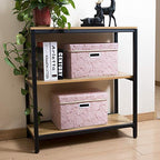 Collapsible Storage Boxes with Lids [5 (Pink / Medium(5-Pack))
