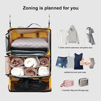 Travel Portable Hanging Shelves Closet Organizer Packing Luggage Storage with Multifunctional and Foldable Invisible Compartment (Yellow / XX-Large)