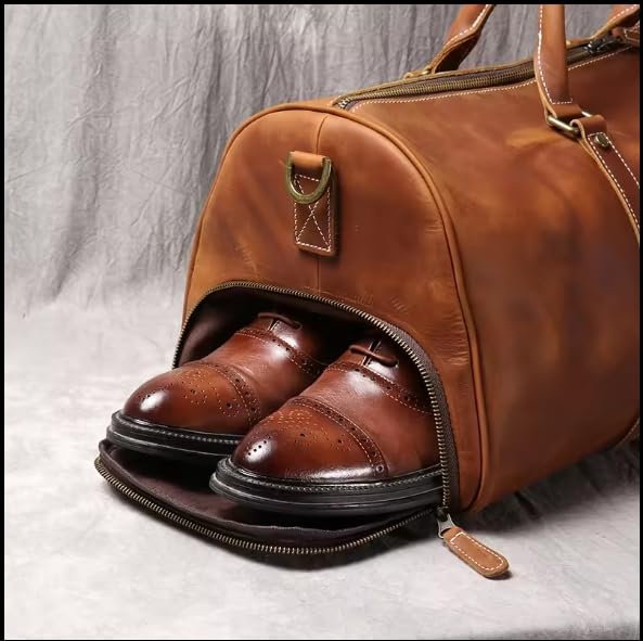 Mullis Mercantile Leather Weekender Bag (22 inch Vintage Leather Duffle)