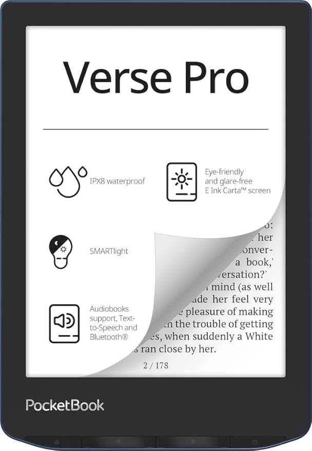 PocketBook Verse Pro E-Reader Waterproof | Eye-Friendly 6'' E-Ink Carta™ HD by PocketBook