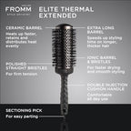 Elite Thermal Ceramic x Ionic 2" Round Brush for Expert Blowouts and Faster Hair Drying (2" XL Barrel)