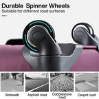 28 Inch Luggage with Spinner Wheels Expandable Large Suitcase with Wheels Softside Check in Luggage Rolling Suitcase with Lock Lightweight Travel Luggage for Men and Women (Purple / 28 Inch)