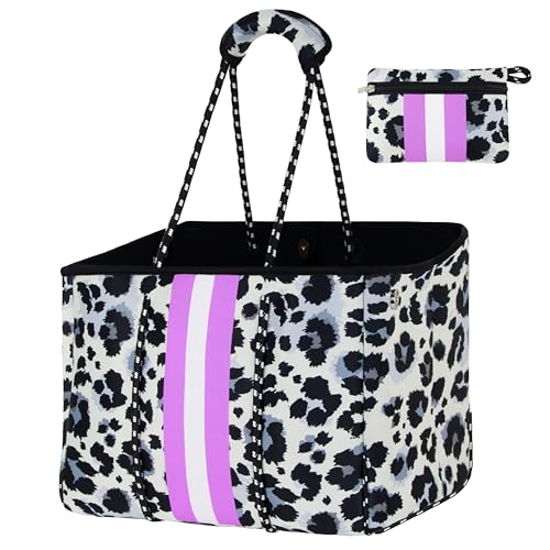 Neoprene Multipurpose Beach Bag Tote Bag (Withe 1 / Large)