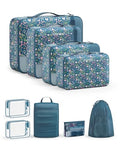 Packing Cubes for Travel (10 Dark Blue Floral)