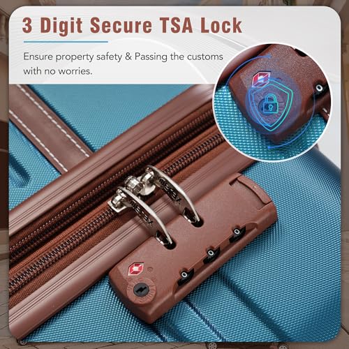 Suitcase Set 28 IN Expandable Luggage with TSA Lock Spinner Wheels (Vintage Luggage / Blue(28+bags))