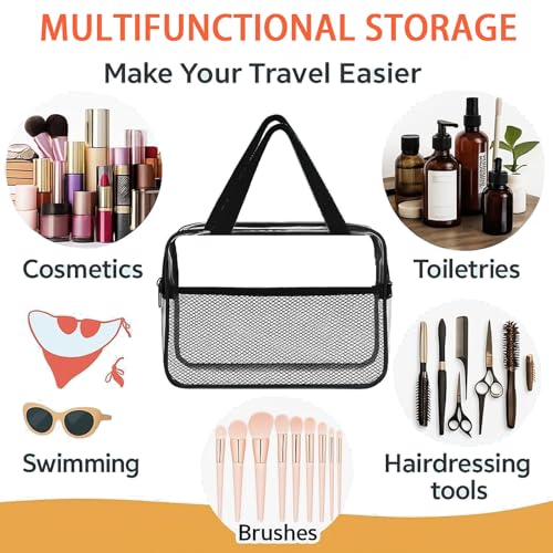 2PCS Small TSA Approved Clear Travel Toiletry Bags for Men Women (2PCS Small)