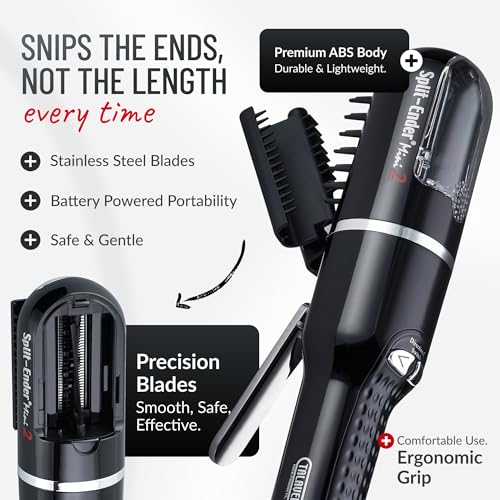 Mini 2 Original Cordless Split End Hair Trimmer for Dry (Black / Rechargeable Battery)
