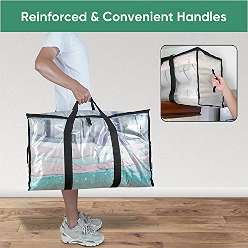 8 Pack Oversized Moving Bags with Reinforced Handles (8-Pack / Clear)