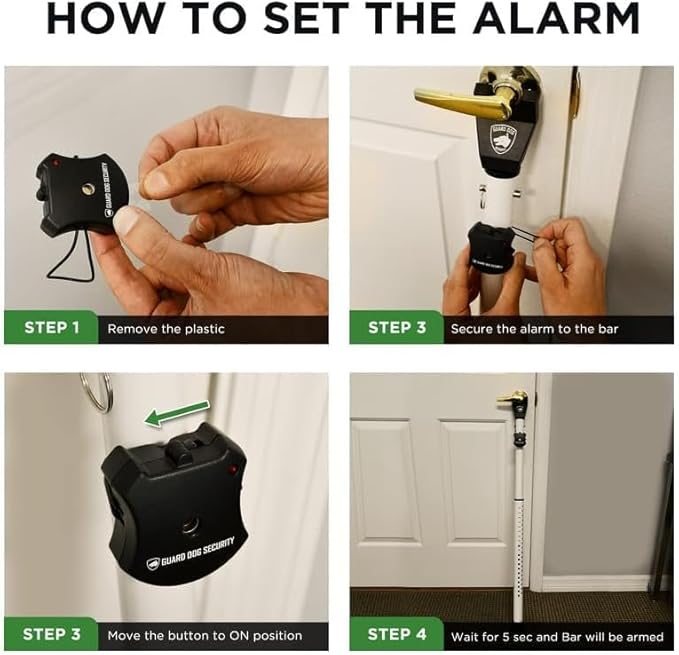 Guard Dog Security Adjustable Sliding Door Security Bar, Door Jammer 2-in-1 - Image 7