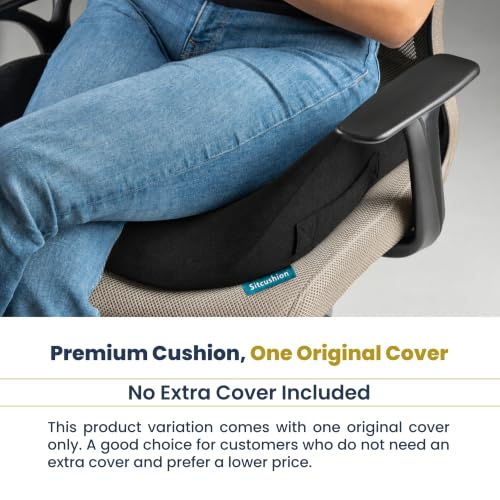 Office Chair Cushion for Back & Tailbone (Black)
