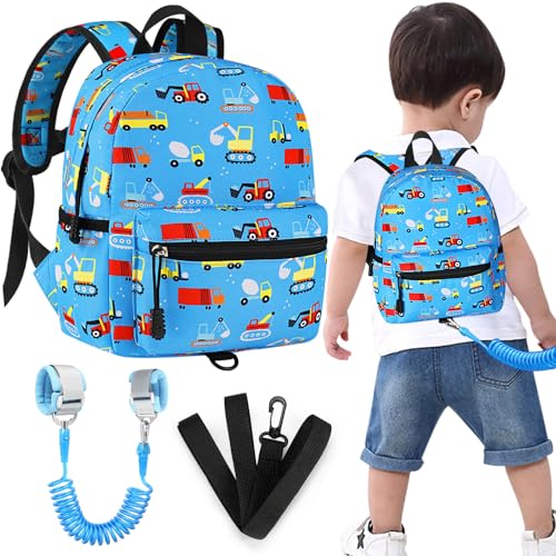 Toddler Backpack with Leash (Light Blue, Blue Link)