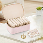 Jewelry Box Organizer for Women (Light Pink ,8 Pouches)