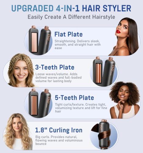 Flat Iron Hair Straightener (Matte Black Rose Gold)