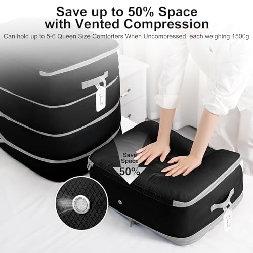 Comforter Storage Bag (Black / XL-2 Pack - 4-Layer)