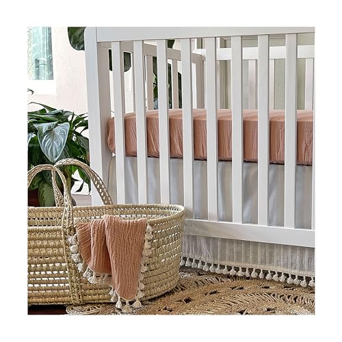 Fitted Sheet Soft Cotton Fitted Sheet for Cribs and Nurseries (Beige)