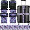 Luggage Straps for Suitcases (Purple Print)