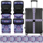 Luggage Straps for Suitcases (Purple Print)