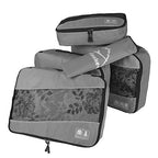 5pc Packing Cubes Set Large Travel Luggage Organizer 4 Cubes 1 Laundry Pouch Bag (Gray)
