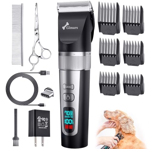 Professional 7000rpm Low Noise 55db Cordless Rechargeable Dog Clippers (Silver)