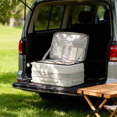 Expandable Medium Checked Luggage (Smoke White / 24 Inch EXT)