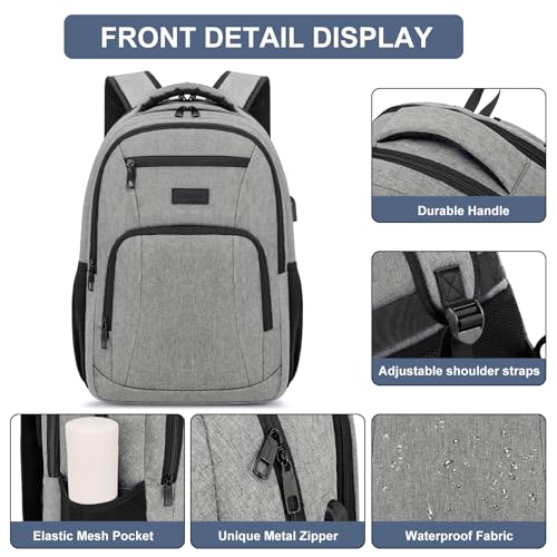 School Backpack for Teens Boys (Dh54-gray / 17.3 Inch)