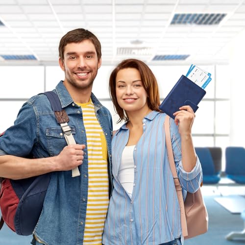 Passport Holder for Travel Essentials (dark blue / Magnetic Clasp)